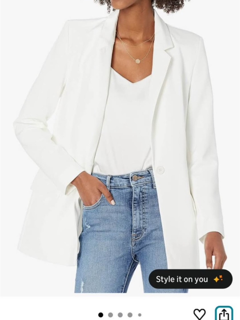 NWT The Drop Plus Size 4x Classic White Single-Button Women's Blazer